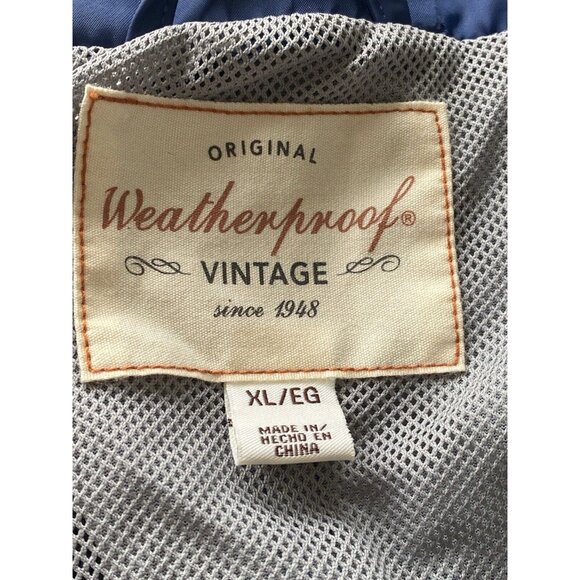 Weatherproof Vintage Women's Hooded Rain Slicker Jacket Blue Size XL - Picture 4 of 6